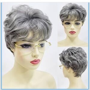 Wave Grey Hair Wigs for Women Natural Look Synthetic